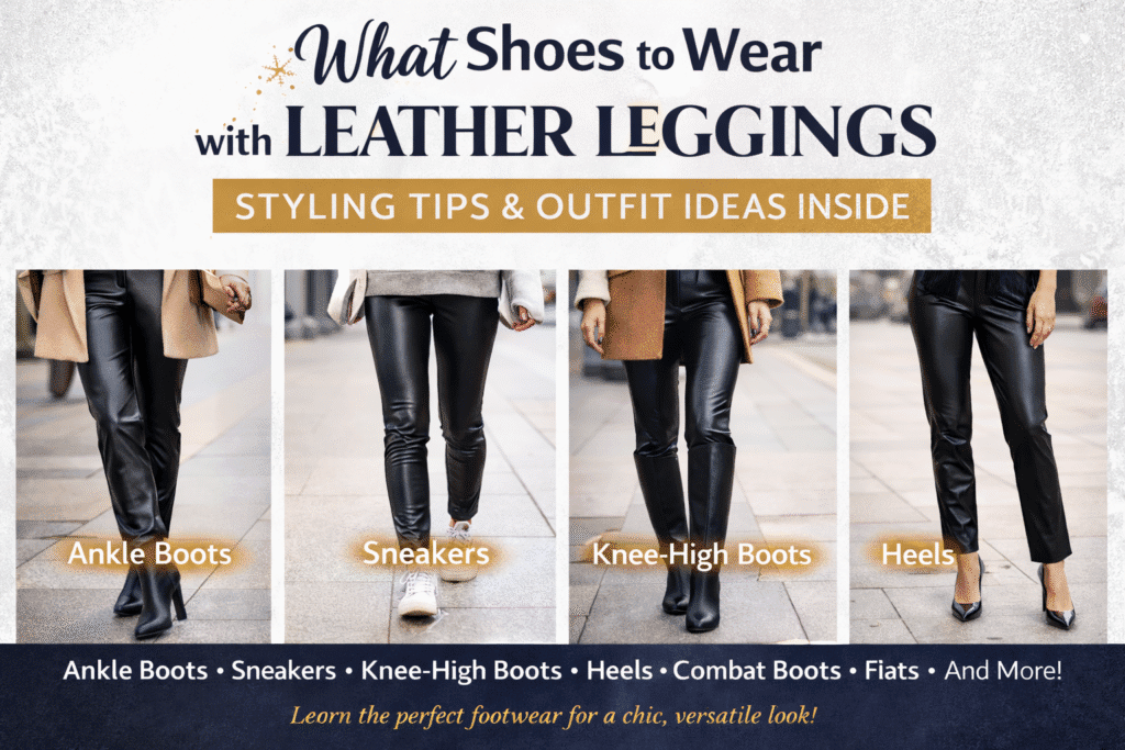 shoes with leather leggings