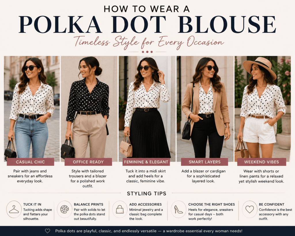polka dot blouse