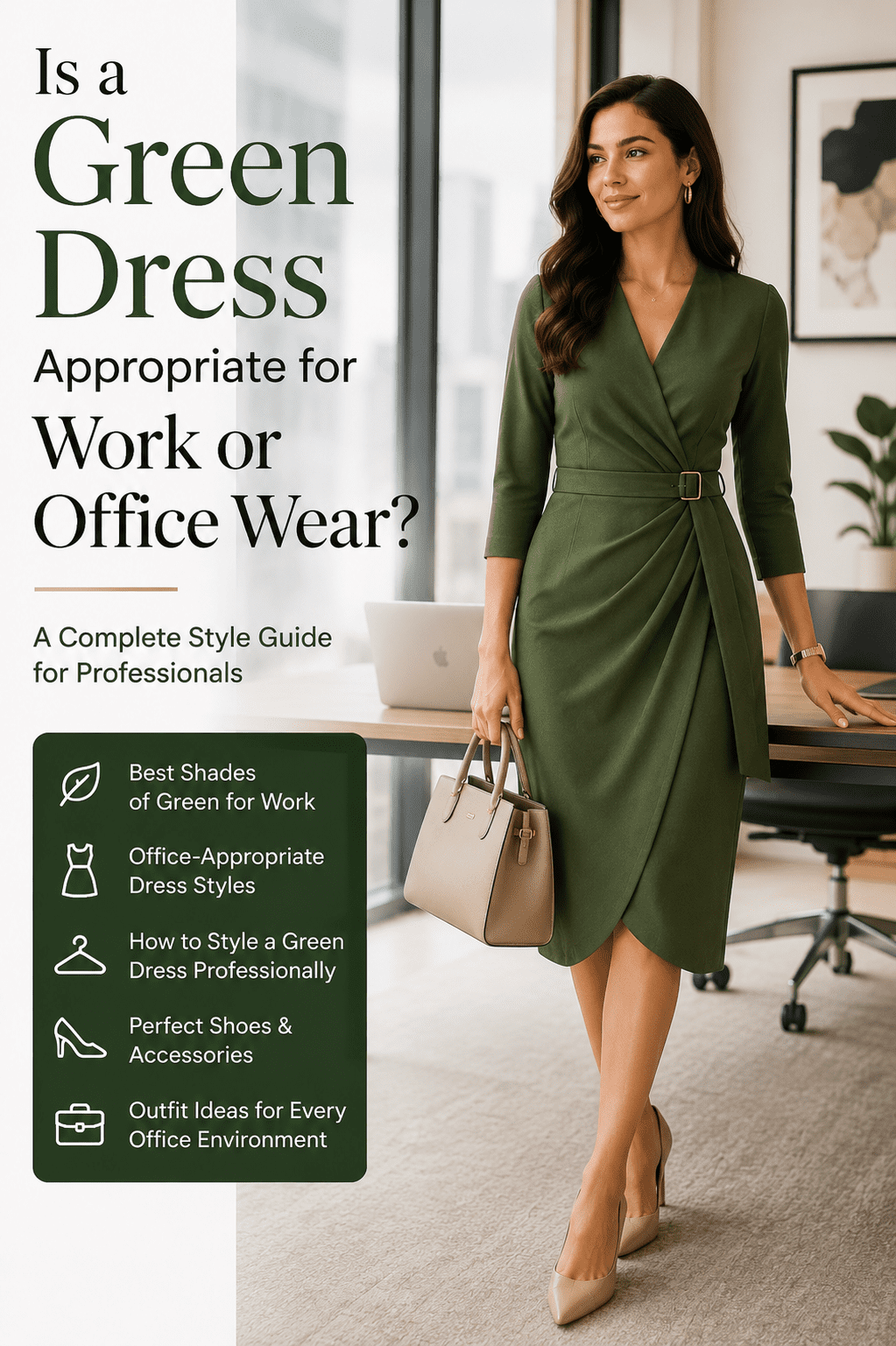 green career dress Allegra K 3/4 Sleeve Notch Neck Slim Fit Work Pencil Midi Dress, Green / M
