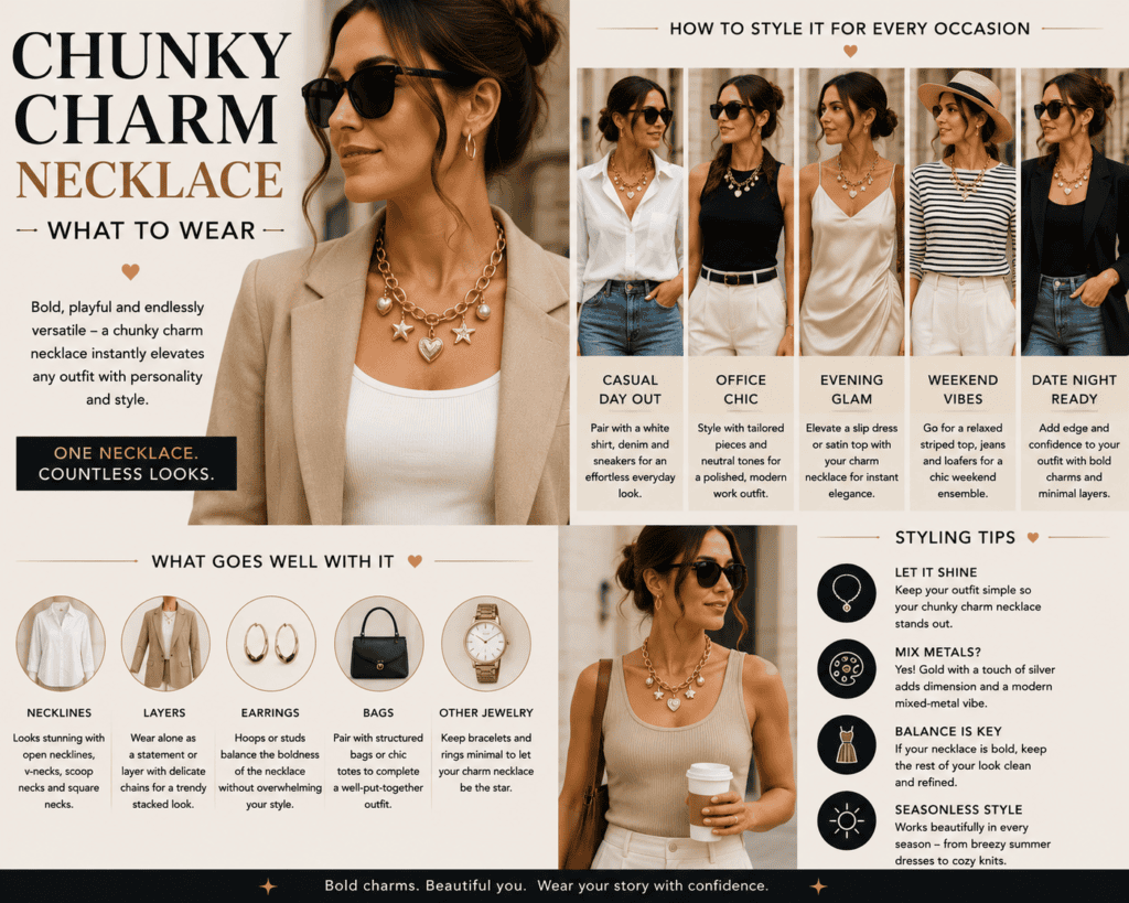 Chunky charm necklace