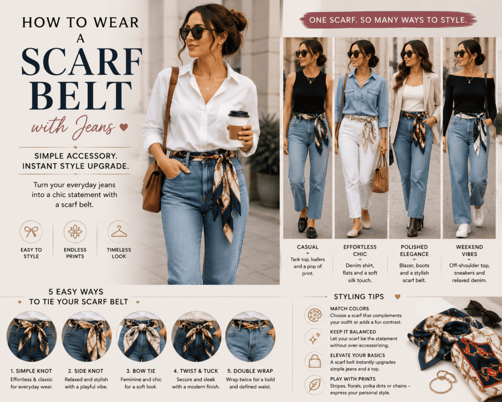 How to wear scarf belt
