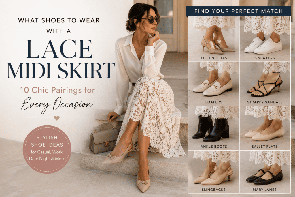 Lace midi skirt