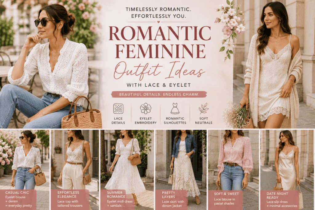 Romantic Feminine Outfit Ideas With Lace and Eyelet: Elegant Looks for Women in 2026 2 romantic faminine